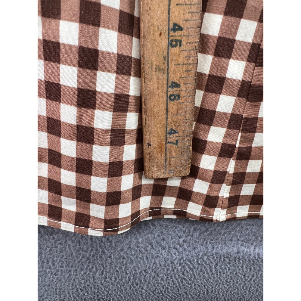 Show me your Mumu Dress Womens Sz S Mia Midi Dress Brown Gingham Cottage - Picture 4 of 11